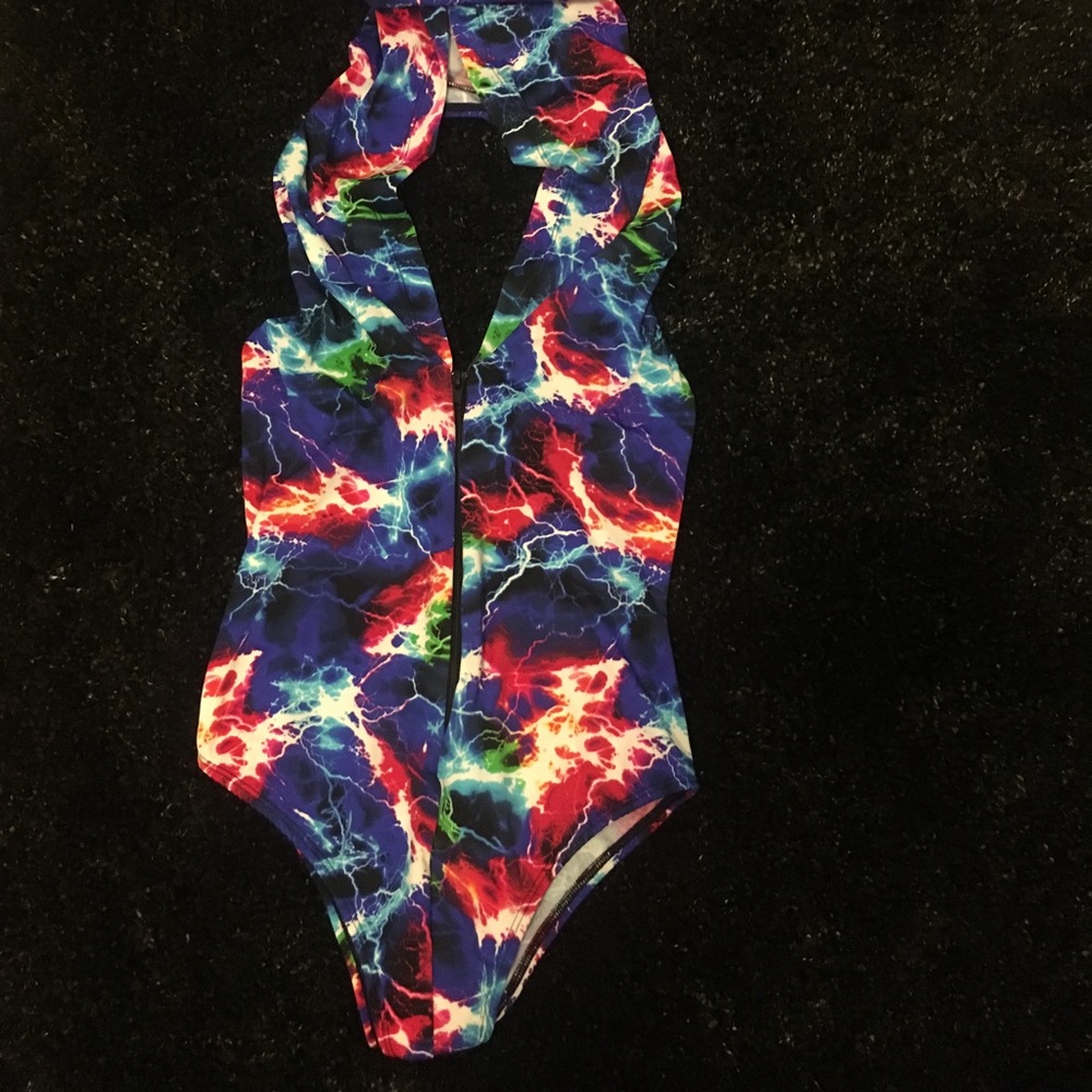 Electric hooded lightning bodysuit